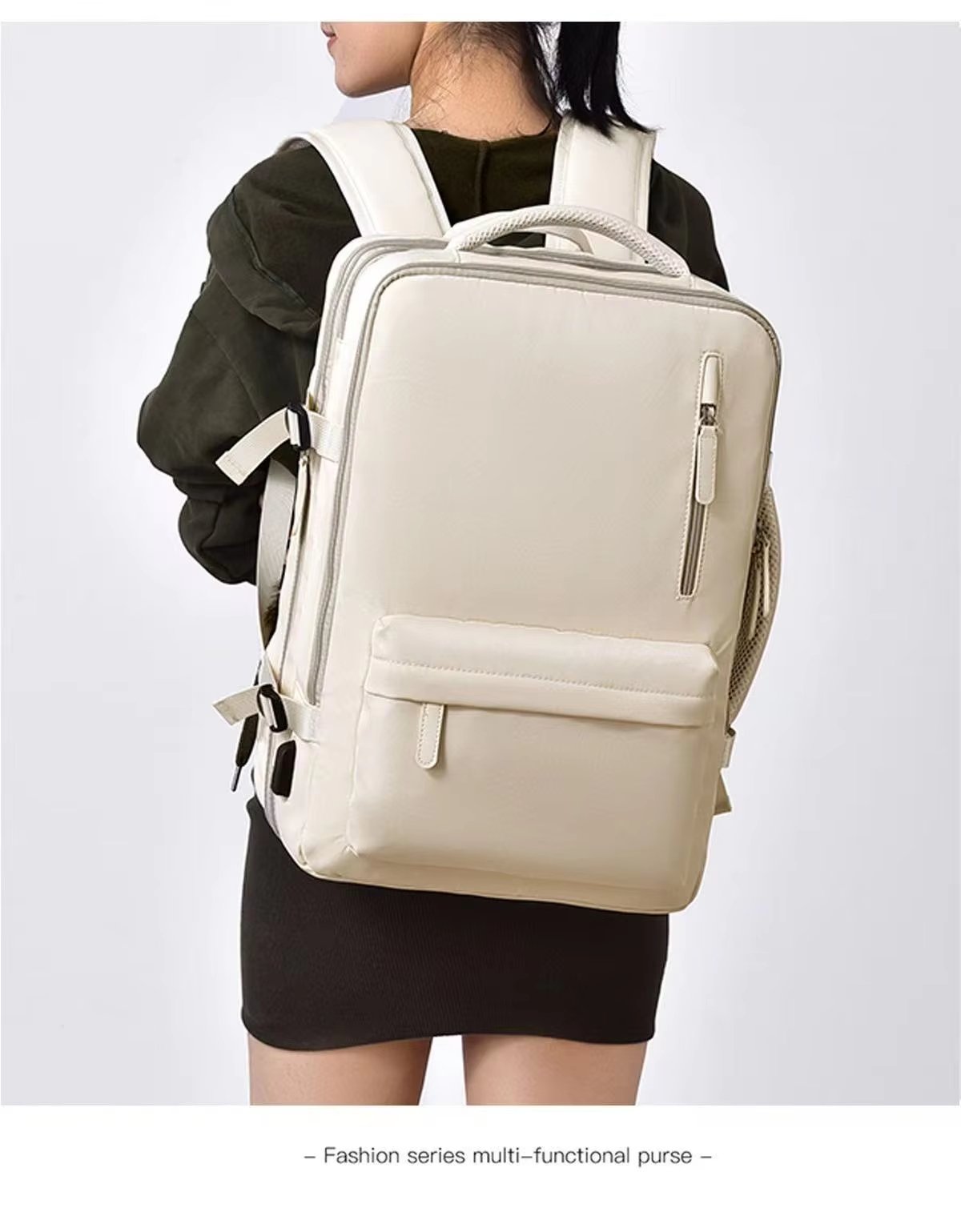 Water-Resistant Large Capacity Expandable USB Modern Oxford Laptop Backpack product detail