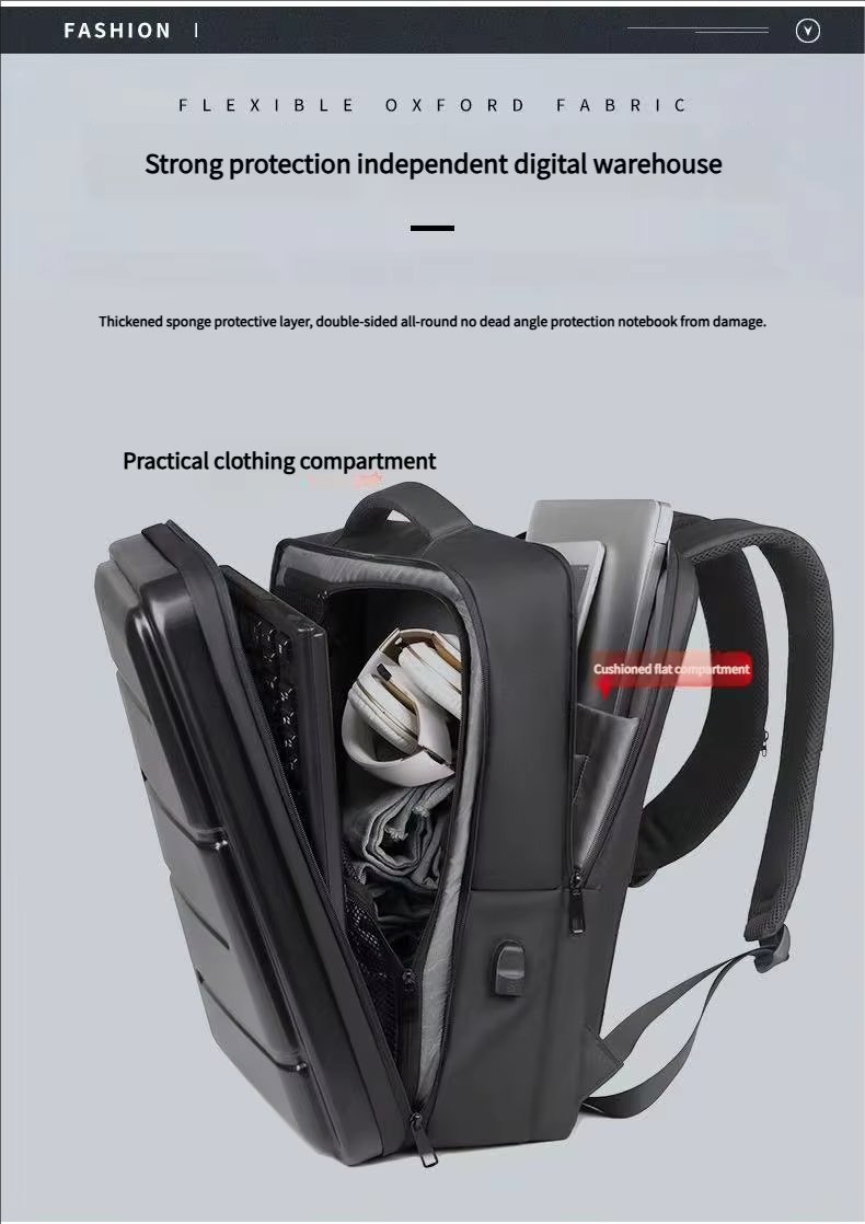 Water-Resistant Business Travel ABS Hard-Shell Backpack product detail