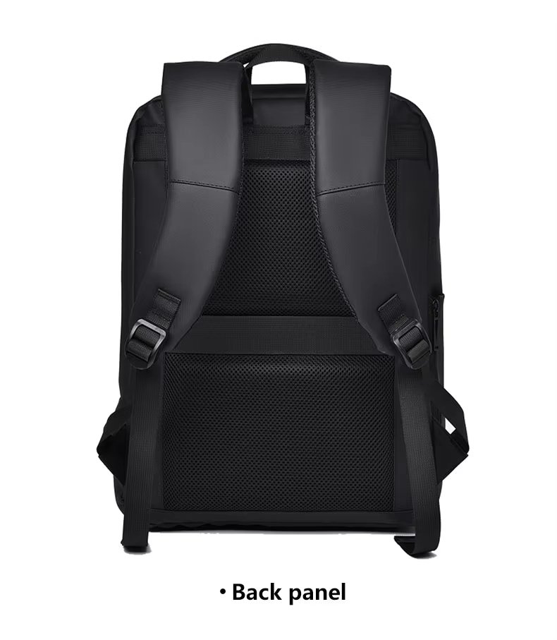 Water-Resistant Large Capacity USB Business Travel PU Leather Laptop Backpack product detail