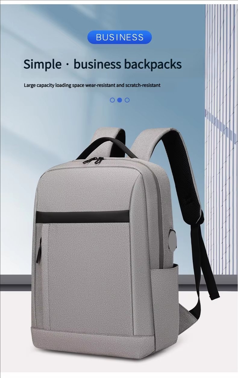 Water-Resistant Large Capacity USB Business Travel Oxford Laptop Backpack product detail