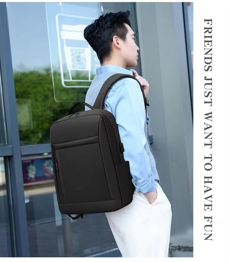 Water-Resistant Large Capacity USB Business Travel Oxford Laptop Backpack product detail