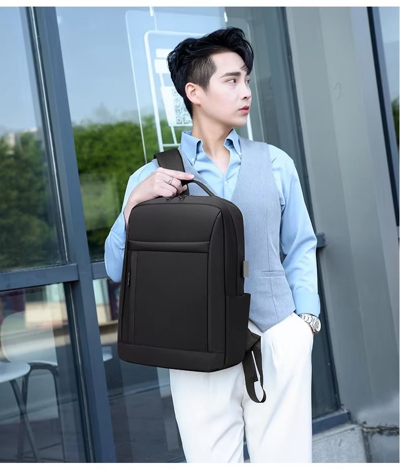 Water-Resistant Large Capacity USB Business Travel Oxford Laptop Backpack product detail