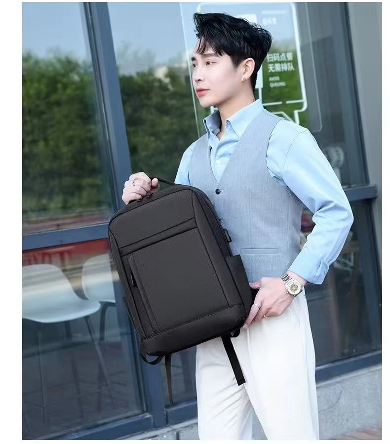 Water-Resistant Large Capacity USB Business Travel Oxford Laptop Backpack product detail