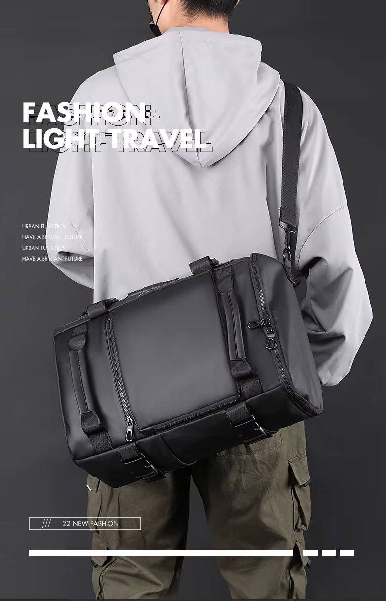 Water-Resistant Large Capacity Business Travel PU Leather Laptop Backpack product detail