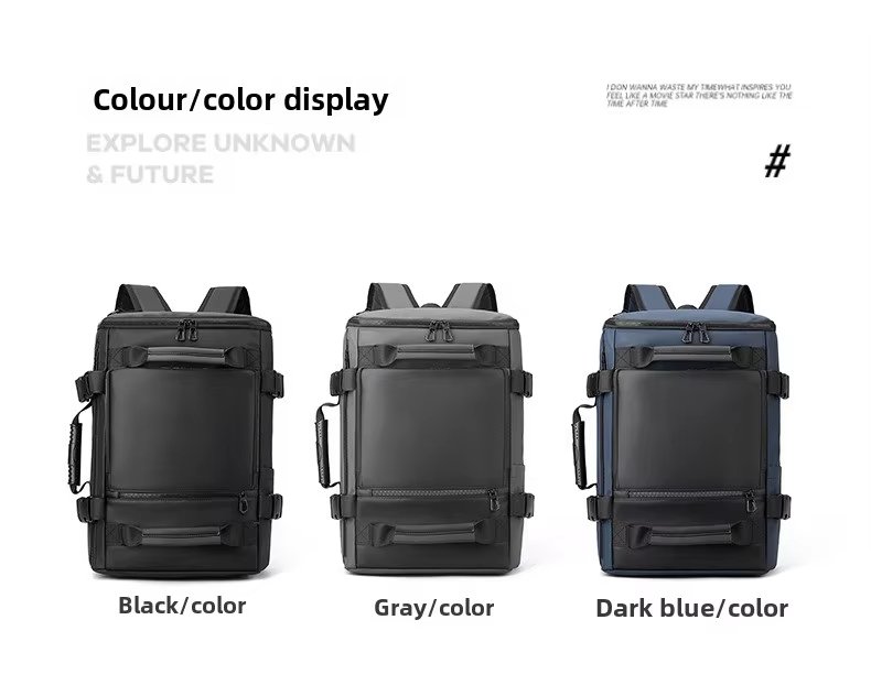 Water-Resistant Large Capacity Business Travel PU Leather Laptop Backpack product detail