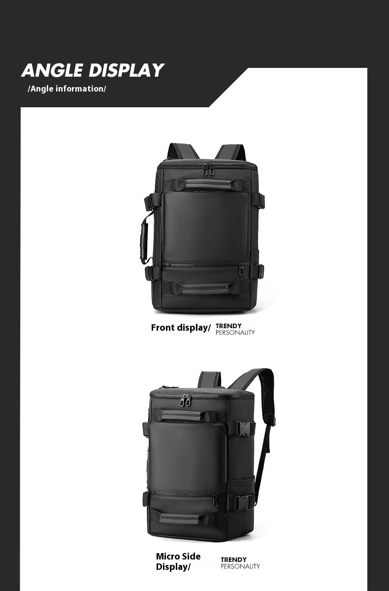 Water-Resistant Large Capacity Business Travel PU Leather Laptop Backpack product detail
