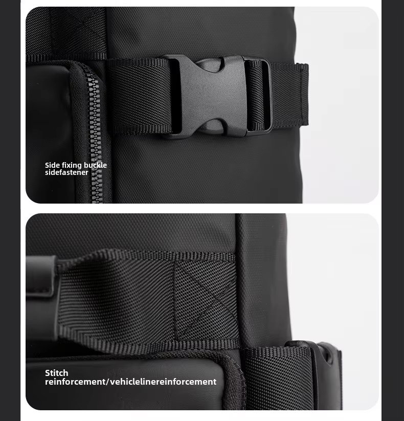 Water-Resistant Large Capacity Business Travel PU Leather Laptop Backpack product detail