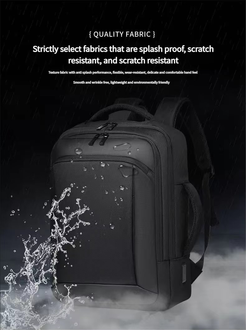 Water-Resistant Large Capacity USB Business Travel Oxford Laptop Backpack product detail