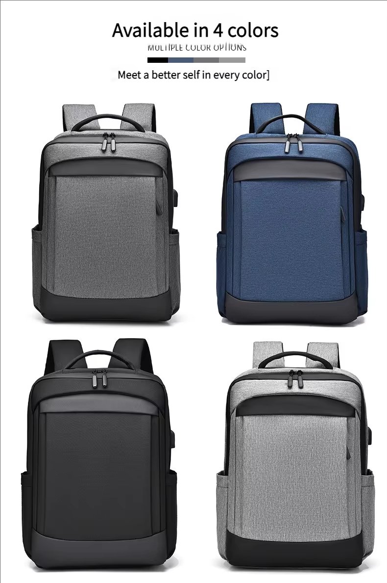 Water-Resistant Large Capacity USB Business Travel Oxford Laptop Backpack product detail