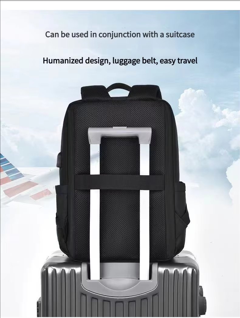Water-Resistant Large Capacity USB Business Travel Oxford Laptop Backpack product detail