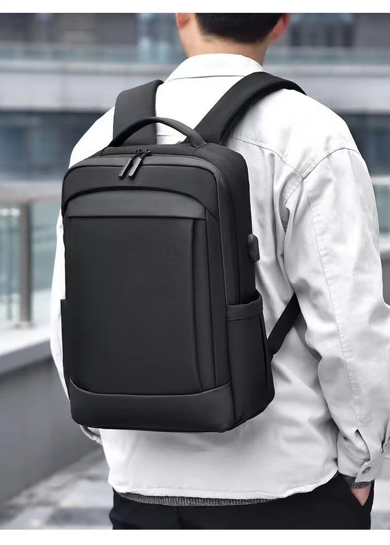 Water-Resistant Large Capacity USB Business Travel Oxford Laptop Backpack product detail