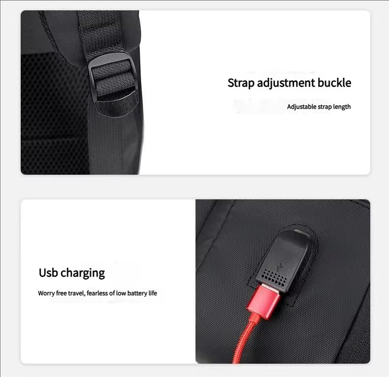 Water-Resistant Large Capacity Expandable USB Business Oxford Laptop Backpack product detail