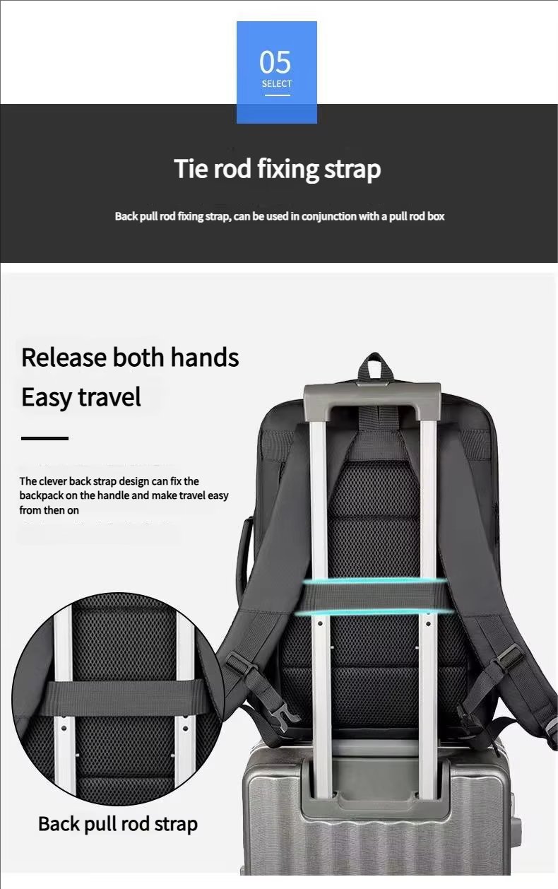 Water-Resistant Large Capacity Expandable USB Business Oxford Laptop Backpack product detail