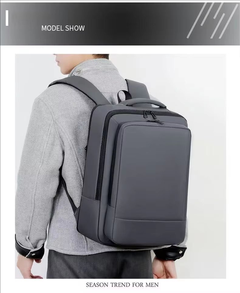 Water-Resistant Large Capacity Expandable USB Business Oxford Laptop Backpack product detail