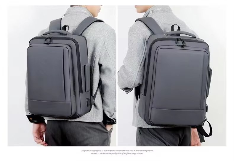 Water-Resistant Large Capacity Expandable USB Business Oxford Laptop Backpack product detail