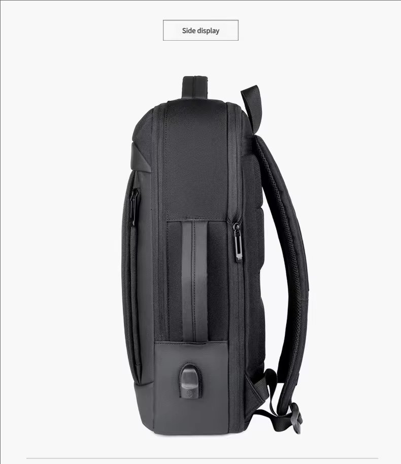 Water-Resistant USB Business Travel School PU Leather Laptop Backpack product detail