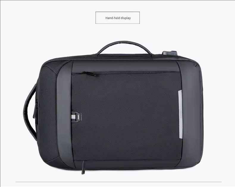 Water-Resistant USB Business Travel School PU Leather Laptop Backpack product detail