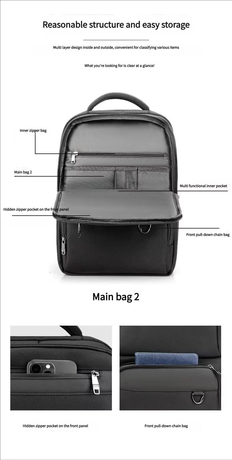 Water-Resistant Large Capacity Business Travel Oxford Laptop Backpack product detail