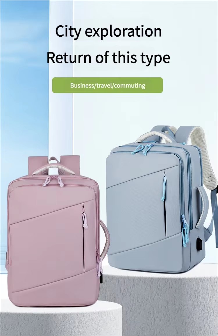 Water-Resistant Large Capacity USB Business Travel Oxford Laptop Backpack product detail