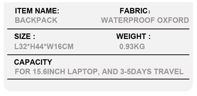 Water-Resistant Large Capacity USB Business Travel Oxford Laptop Backpack product detail