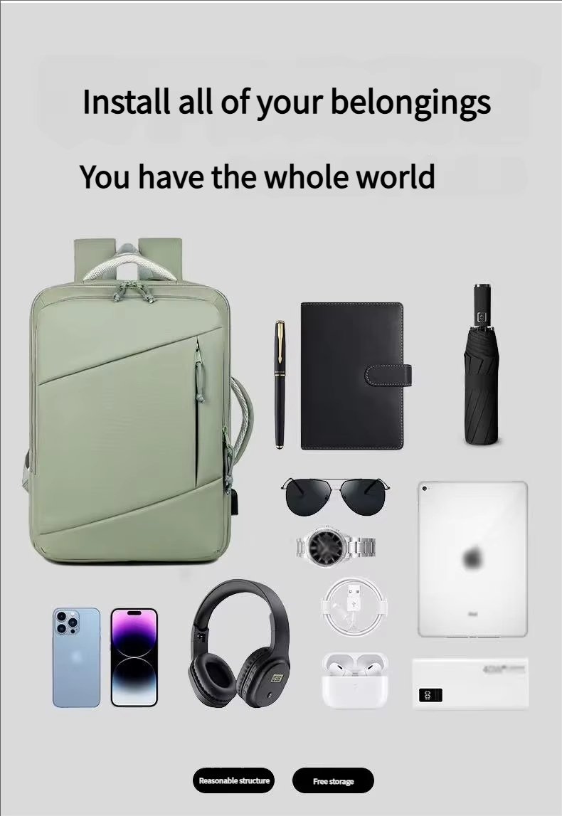 Water-Resistant Large Capacity USB Business Travel Oxford Laptop Backpack product detail