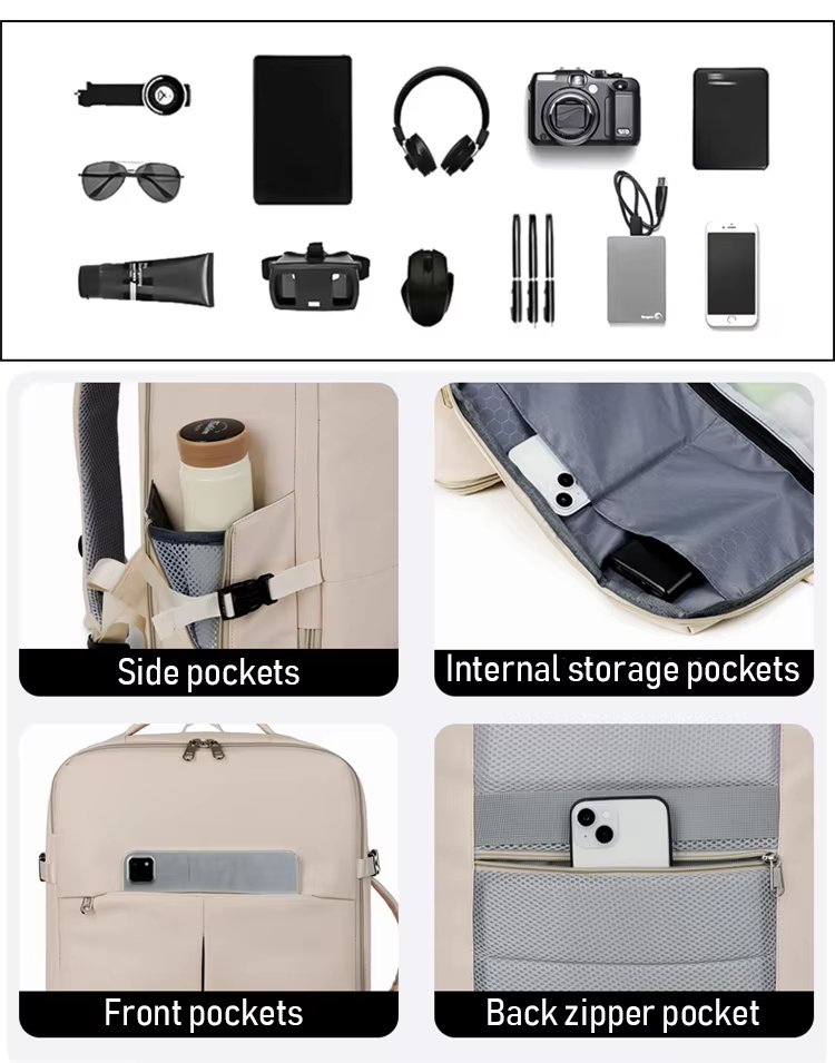 Water-Resistant Large Capacity Expandable USB Outdoor Oxford Laptop Backpack product detail