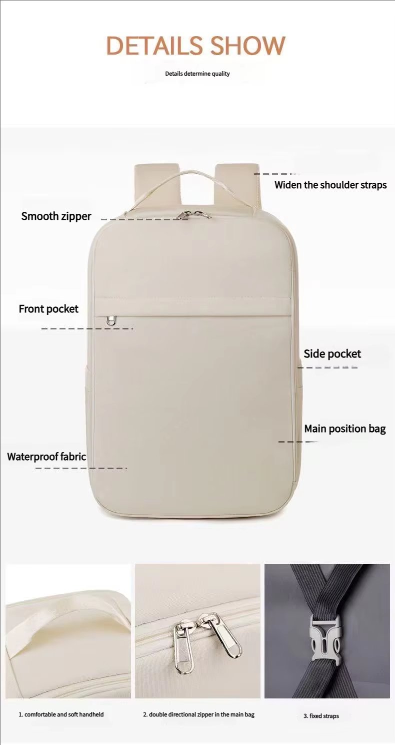 Water-Resistant Large Capacity Business Travel Polyester Laptop Backpack product detail