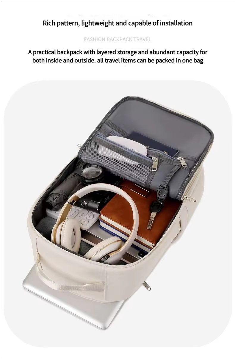 Water-Resistant Large Capacity Business Travel Polyester Laptop Backpack product detail