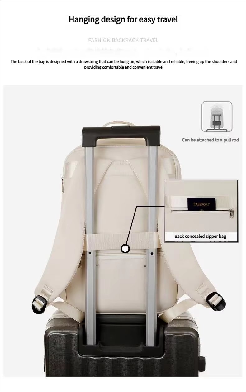 Water-Resistant Large Capacity Business Travel Polyester Laptop Backpack product detail