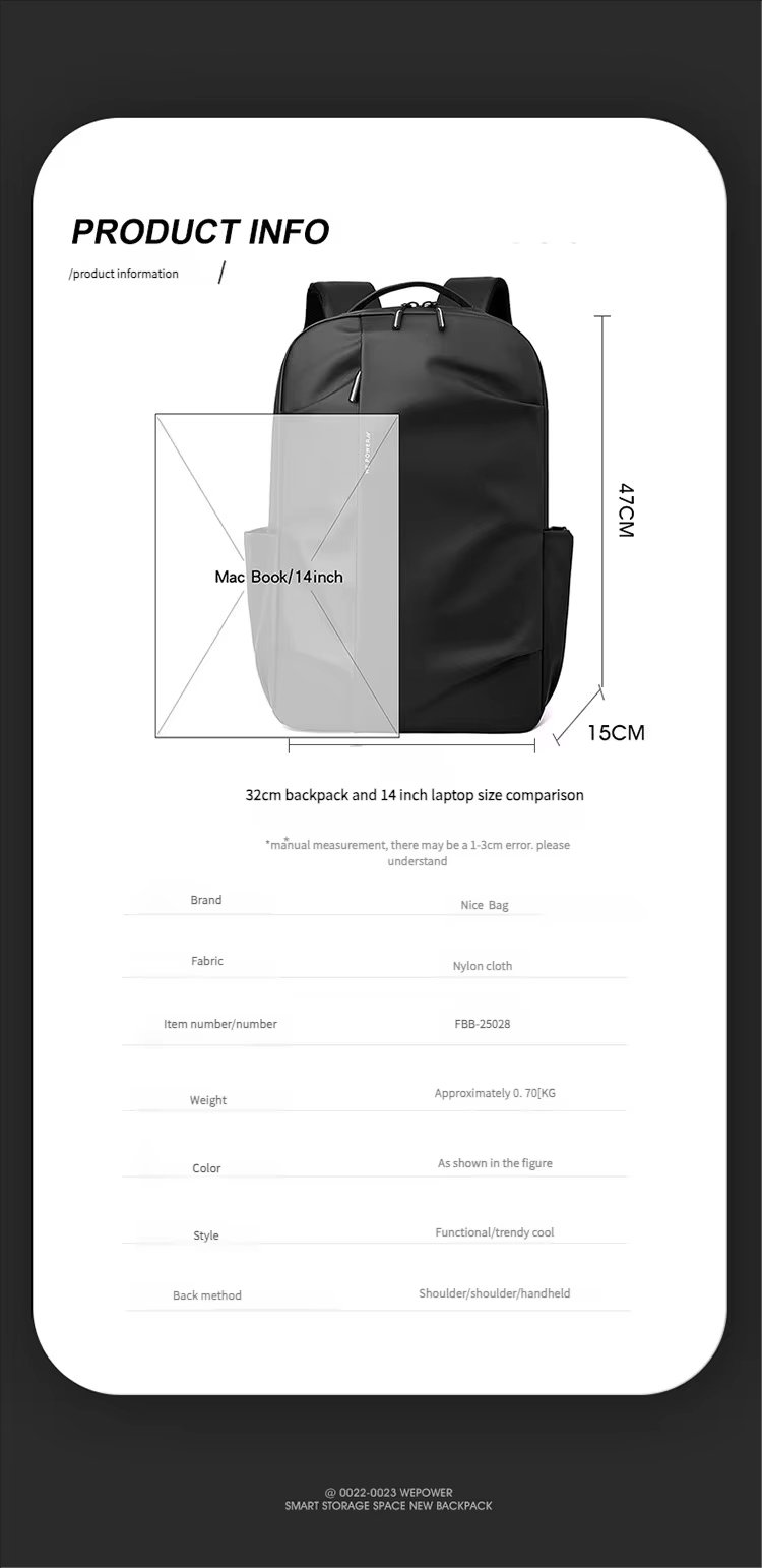 Water-Resistant Large Capacity Business School PU Leather Laptop Backpack product detail