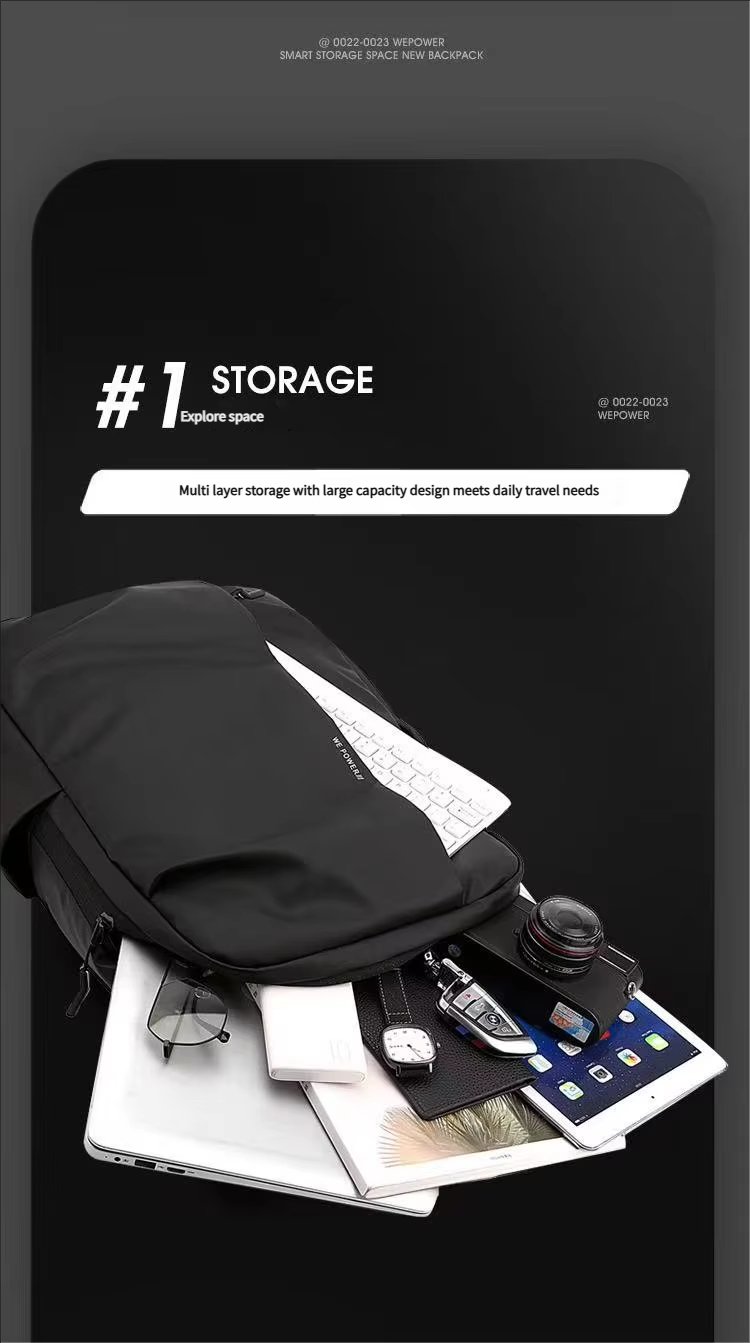 Water-Resistant Large Capacity Business School PU Leather Laptop Backpack product detail