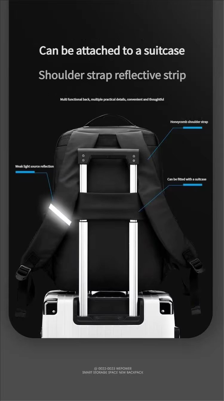 Water-Resistant Large Capacity Business School PU Leather Laptop Backpack product detail