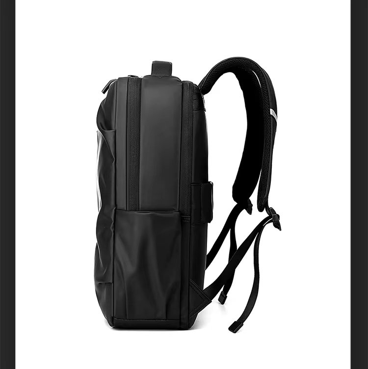 Water-Resistant Large Capacity Business School PU Leather Laptop Backpack product detail