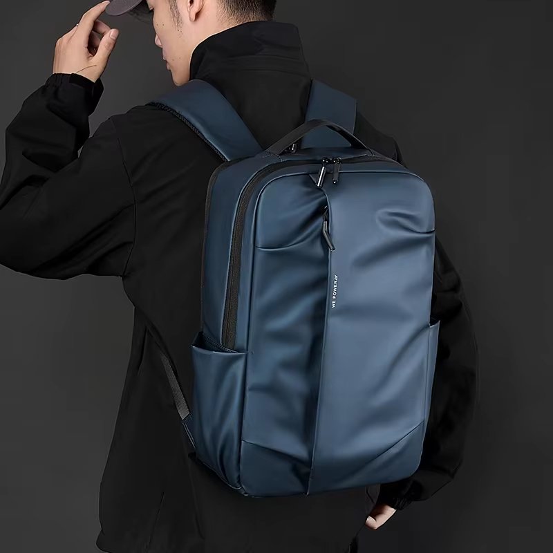 Water-Resistant Large Capacity Business School PU Leather Laptop Backpack product detail