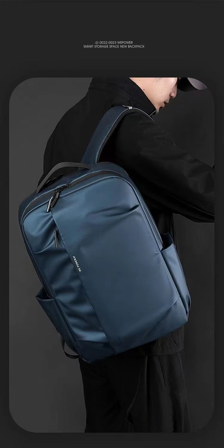 Water-Resistant Large Capacity Business School PU Leather Laptop Backpack product detail
