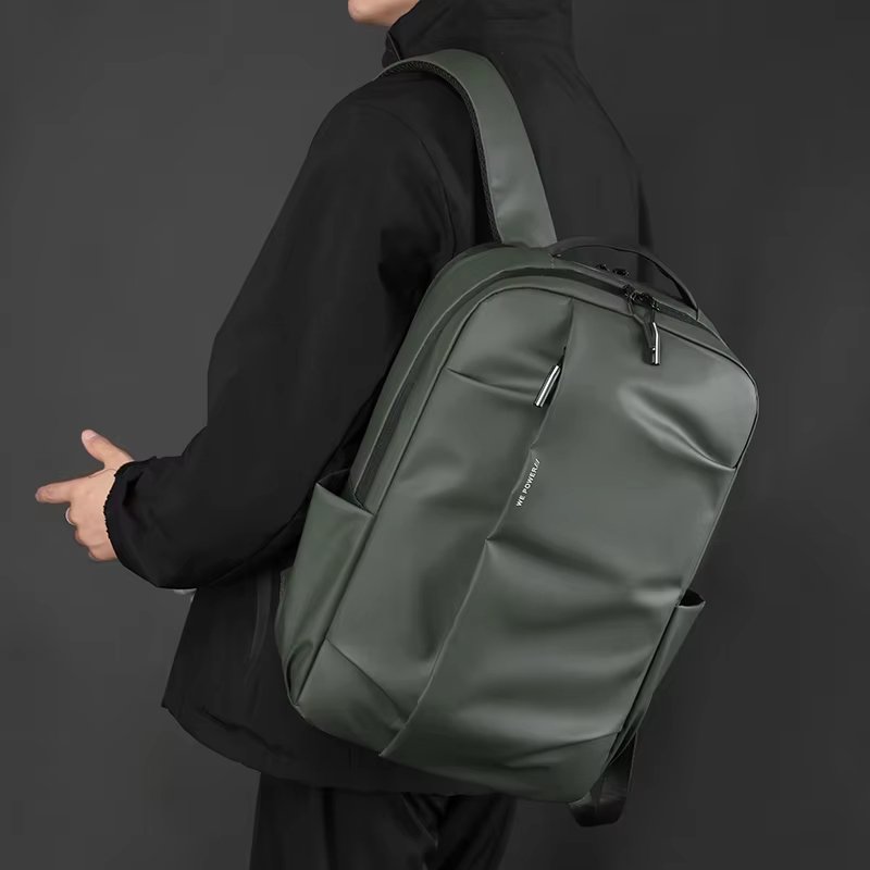 Water-Resistant Large Capacity Business School PU Leather Laptop Backpack product detail
