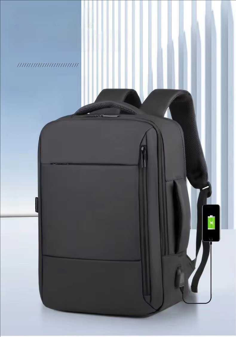 Water-Resistant Large Capacity USB Business School Oxford Laptop Backpack product detail