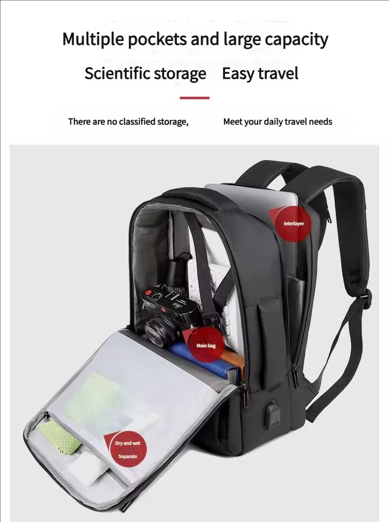 Water-Resistant Large Capacity USB Business School Oxford Laptop Backpack product detail