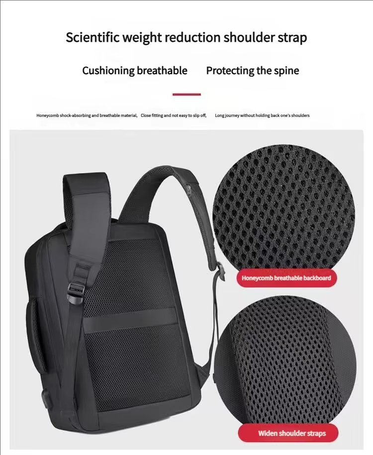 Water-Resistant Large Capacity USB Business School Oxford Laptop Backpack product detail
