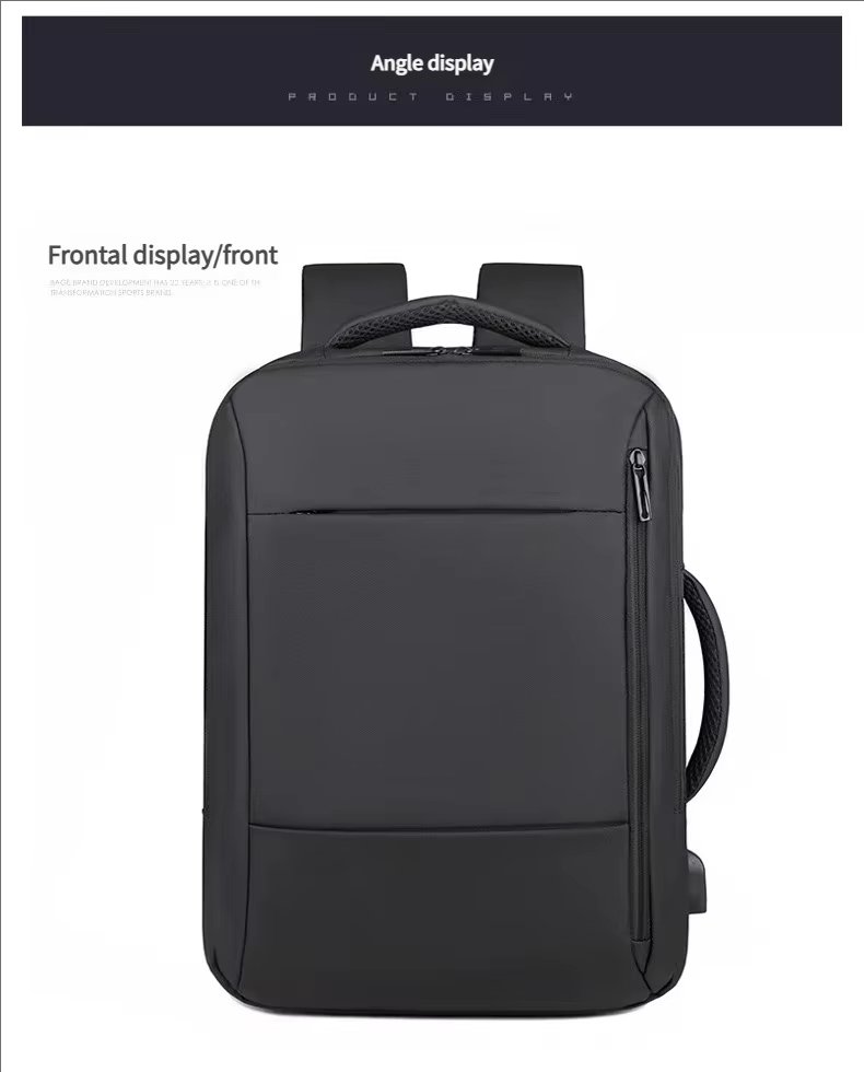 Water-Resistant Large Capacity USB Business School Oxford Laptop Backpack product detail