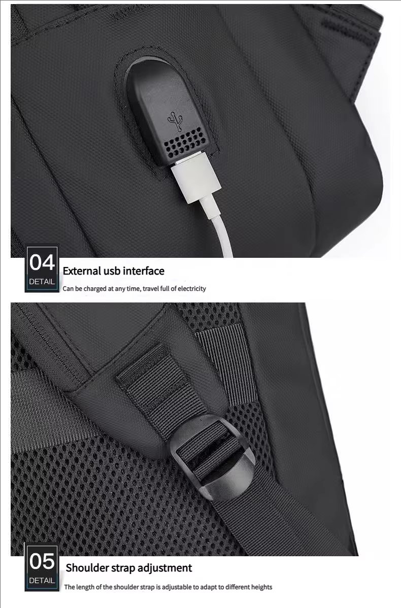 Water-Resistant Large Capacity USB Business School Oxford Laptop Backpack product detail