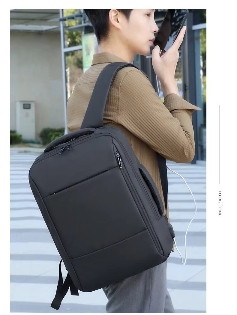 Water-Resistant Large Capacity USB Business School Oxford Laptop Backpack product detail