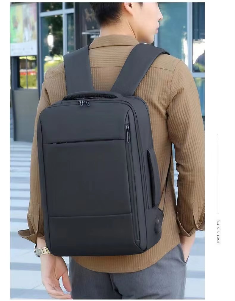 Water-Resistant Large Capacity USB Business School Oxford Laptop Backpack product detail