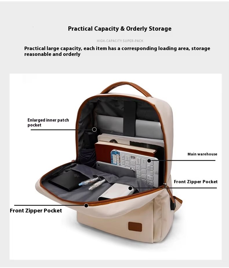 Water-Resistant Large Capacity Lightweight Business Travel Nylon Laptop Backpack product detail