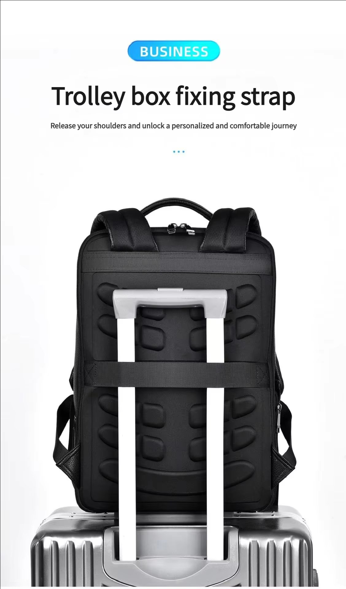 Water-Resistant Business Travel School PU Leather Laptop Backpack product detail