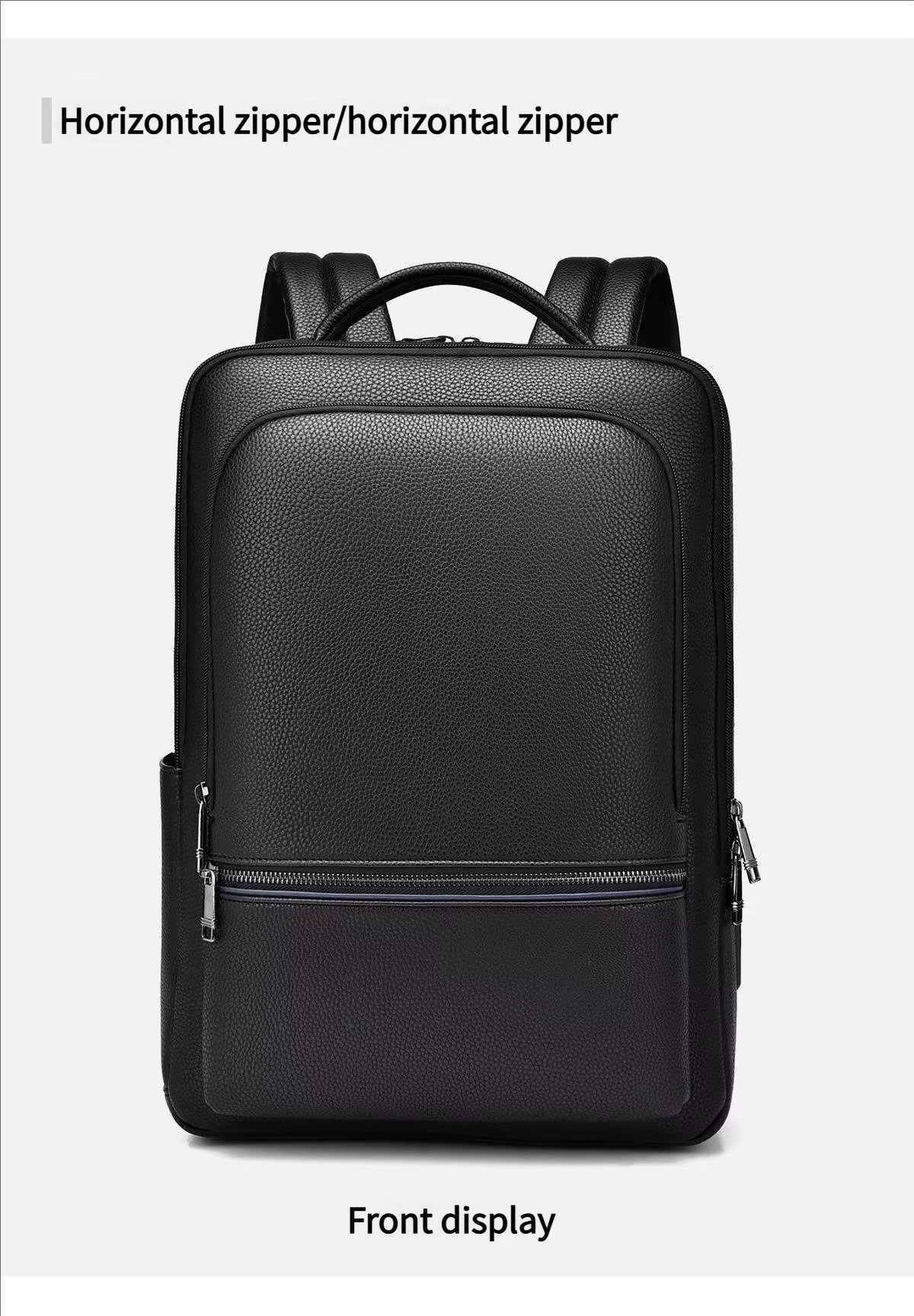 Water-Resistant Business Travel School PU Leather Laptop Backpack product detail