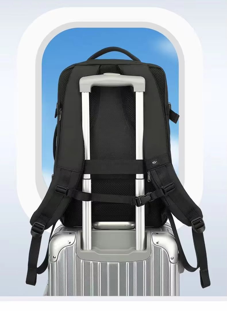 Water-Resistant Large Capacity Expandable USB Business Polyester Laptop Backpack product detail