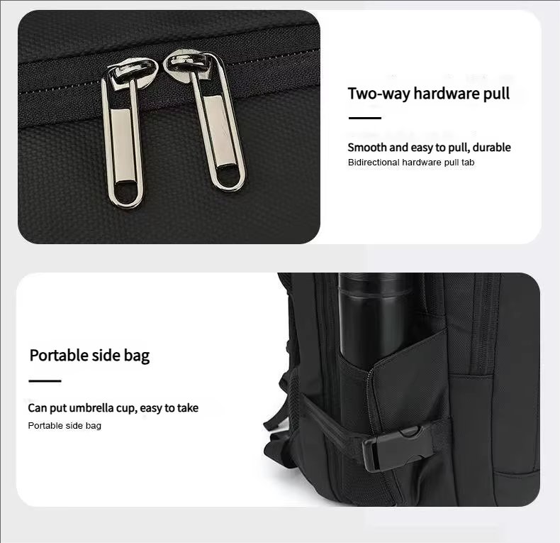 Water-Resistant Large Capacity Expandable USB Business Polyester Laptop Backpack product detail