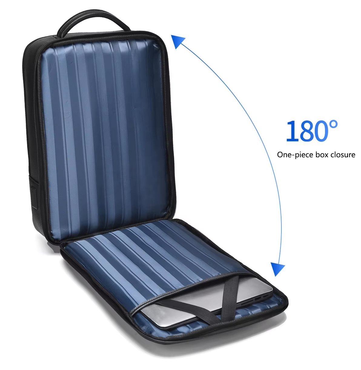 Water-Resistant USB Business School PU Leather Laptop Backpack product detail