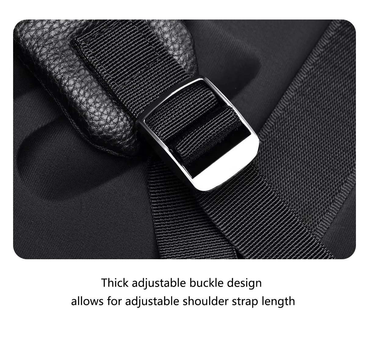 Water-Resistant USB Business School PU Leather Laptop Backpack product detail